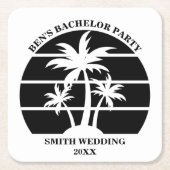 Beach Bachelor Party Island Wedding Personalisiert Rechteckiger Pappuntersetzer (Vorderseite)