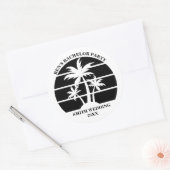 Beach Bachelor Party Island Wedding Personalisiert Runder Aufkleber (Umschlag)