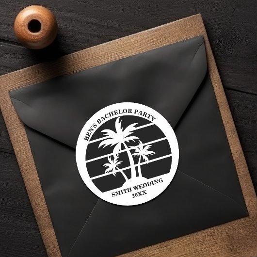 Beach Bachelor Party Island Wedding Personalisiert Runder Aufkleber