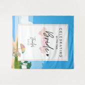 Beach-Bachelorett-Hintergrund für Hens-Party Wandteppich (Vorderseite (Horizontal))