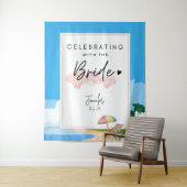 Beach-Bachelorett-Hintergrund für Hens-Party Wandteppich (Beispiel)