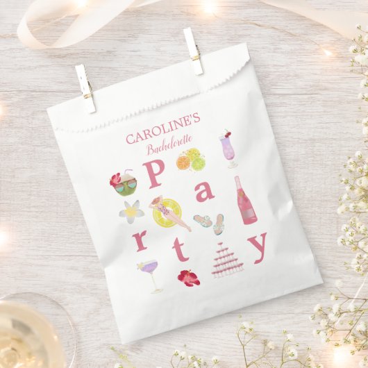 Beach Bachelorette Bash Brautparty Begrüßungszeich Geschenktütchen (Ausgeschnitten)