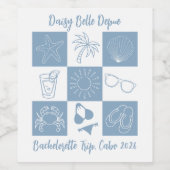 Beach Bachelorette Blue Weinetikett (Einzelnes Label)