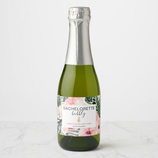 Beach Bachelorette Bubbly Schaumweinetikett (Vorderseite)