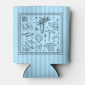 Beach Bachelorette Can Cooler - Retro Streifen Dosenkühler (Vorderseite)