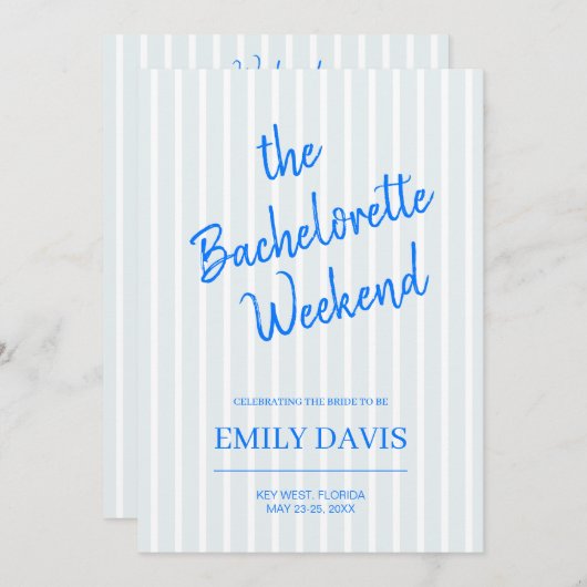 Beach Bachelorette Einladung, Bach Party Wochenend Einladung (Vorne/Hinten)