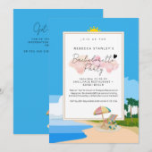 "Beach Bachelorette" Einladung zum Party von Hühne (Vorne/Hinten)