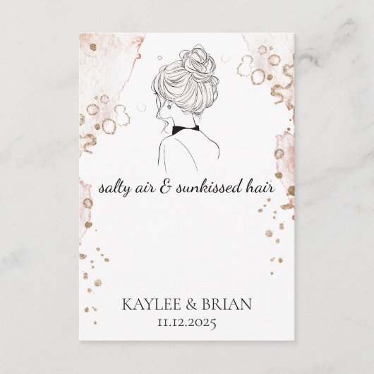 Beach Bachelorette Hair Scrunchie Holder Begleitkarte (Vorderseite)