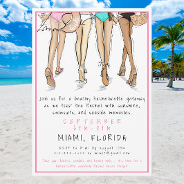 Beach Bachelorette Party Destination Bride Squad  Einladung