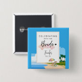 Beach Bachelorette - Party für Hennen nach Maß Button (Vorne & Hinten)