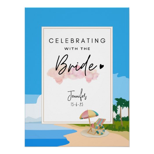 Beach Bachelorette | Party für Hühner Poster (Vorderseite)