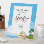 Beach Bachelorette | Party für Hühner Sockelschild (In Situ)