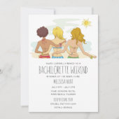 Beach Bachelorette Weekend Erreichbarkeit Einladung (Vorderseite)