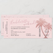 Beach Bachelorette Wochenende Boarding Ticket (Vorne/Hinten)