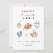 Beach Bachelorette Wochenende Einladung (Vorderseite)