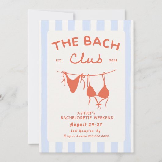 Beach Bachelorette Wochenende Einladung (Vorderseite)