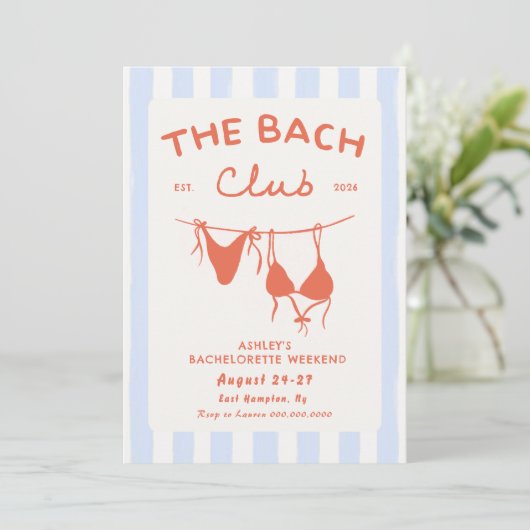 Beach Bachelorette Wochenende Einladung (Stehend Vorderseite)