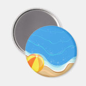 Beach-Ball am Strand Magnet (Vorderseite/Rückseite)