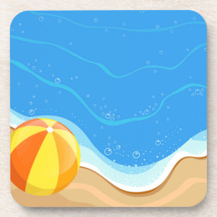 Beach ball At The Beach Getränkeuntersetzer