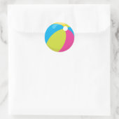 Beach Ball | Beach Theme | Pool-Party Runder Aufkleber (Tasche)