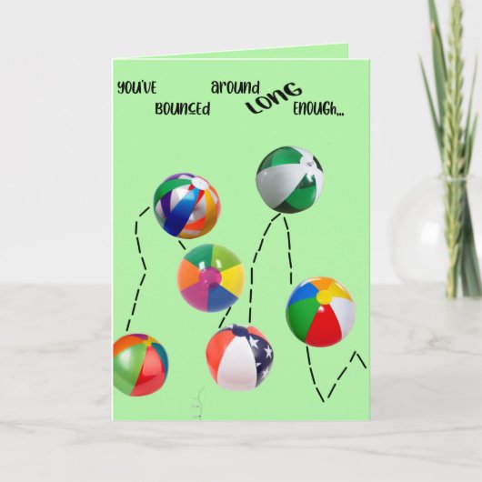BEACH BALL BIRTHDAY CARD KARTE (Vorderseite)