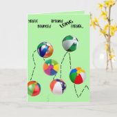 BEACH BALL BIRTHDAY CARD KARTE (Gelbe Blume)