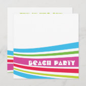 Beach Ball gestreiftes Salzwasser Ocean Beach Part Einladung (Vorne/Hinten)