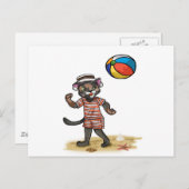 Beach BALL KITTY Postkarte (Vorne/Hinten)