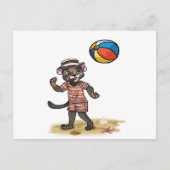 Beach BALL KITTY Postkarte (Vorderseite)