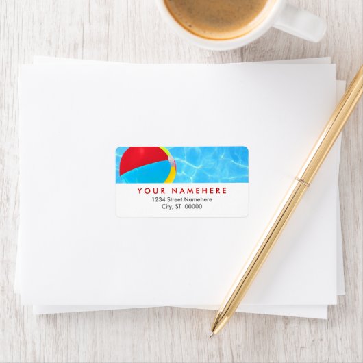 Beach-Ball-Labels Adressaufkleber (Insitu)