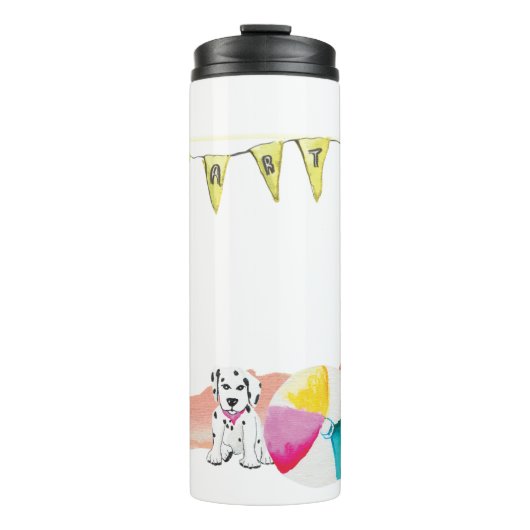 *~* Beach BALL Ocean Nautical PUPPY PARTY Thermosbecher (Vorderseite)