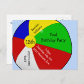 Beach Ball Party Einladung Post Card (Vorne/Hinten)