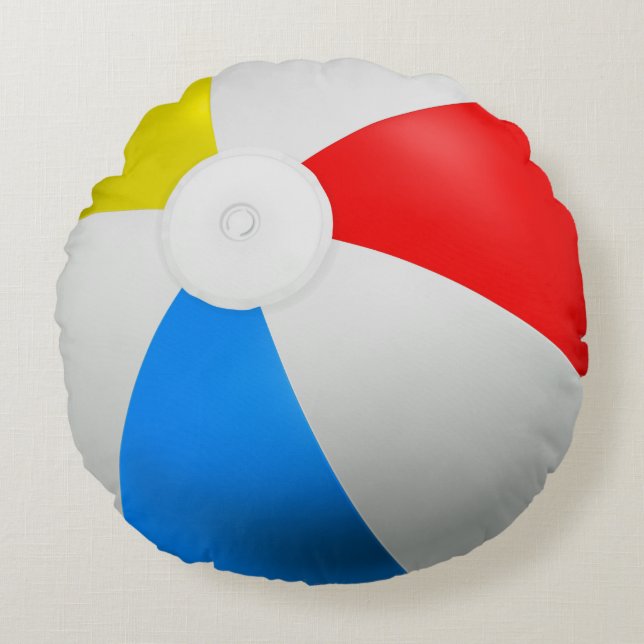 Beach Ball Pillow Pouf Rundes Kissen (Vorderseite)