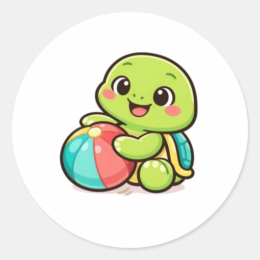 Beach Ball Play Runder Aufkleber (Vorderseite)