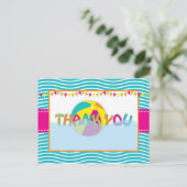 Beach Ball/Pool Party Danke Post Card Postkarte (Stehend Vorderseite)