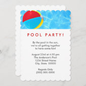 Beach Ball Pool Party Einladung (Vorne/Hinten)