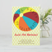 Beach Ball Pool Party Einladungen (Stehend Vorderseite)