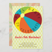 Beach Ball Pool Party Einladungen (Vorne/Hinten)