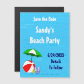 Beach Ball Pool Party Save the Date Magnetkarte (Vorne/Hinten)