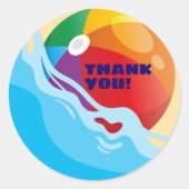 Beach Ball Pool Themed Birthday Runder Aufkleber (Vorderseite)