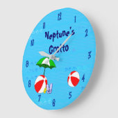Beach Ball Pool Toys Custom Clock Blue Nummern Große Wanduhr (Winkel)