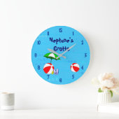 Beach Ball Pool Toys Custom Clock Blue Nummern Große Wanduhr (Zuhause)