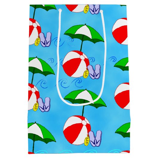 Beach Ball Pool Toys Sommermuster Mittlere Geschenktüte (Rückseite)