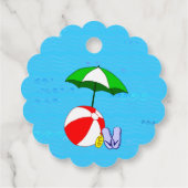 Beach Ball Pool Umbrella Custom Danke Tags Geschenkanhänger (Rückseite)