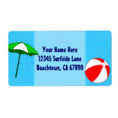 Beach Ball Pool Umbrella Custom Shipping Label (Vorne)