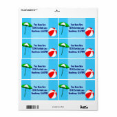 Beach Ball Pool Umbrella Custom Shipping Label (Vorne)