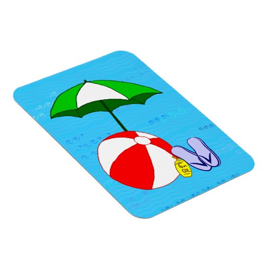 Beach Ball Pool Umbrella Flexi Magnet (Rechte Seite)
