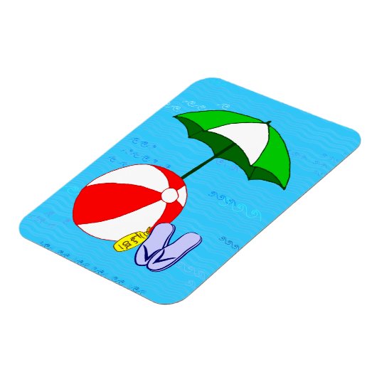 Beach Ball Pool Umbrella Flexi Magnet (Linke Seite)