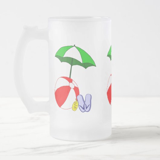 Beach Ball Pool Umbrella Mattierte Tasse (Links)