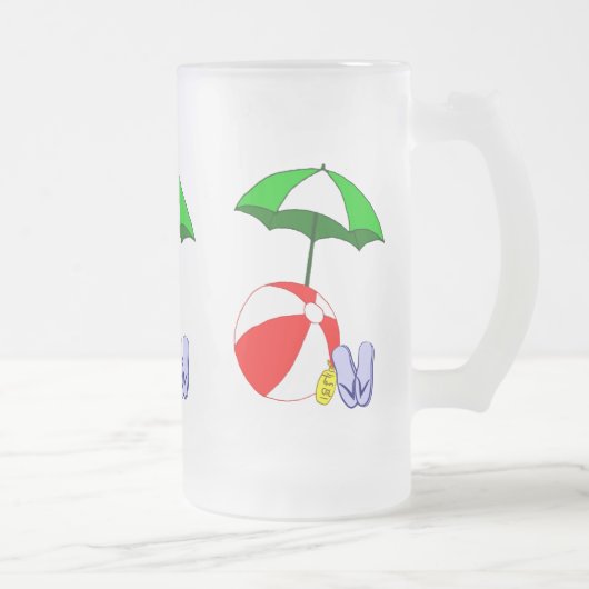 Beach Ball Pool Umbrella Mattierte Tasse (Rechts)